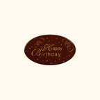 Chocolate bar with 'Happy Birthday' text on a white background