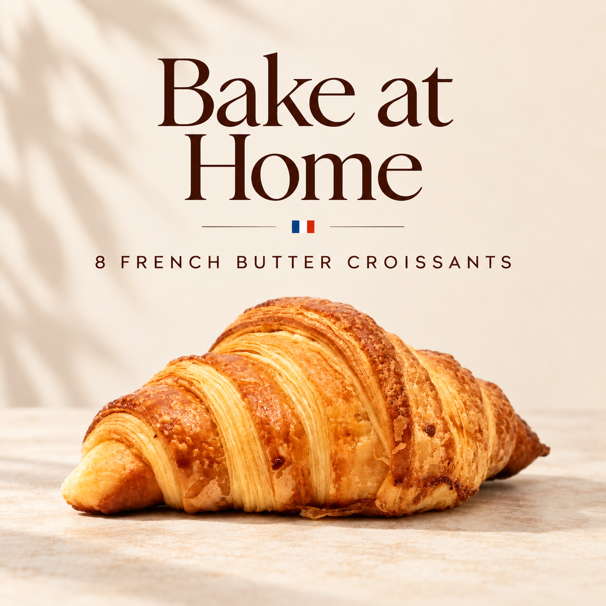 8 French butter croissants ready to bake at home