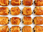 Mini French pain au chocolat with flaky pastry and dark chocolate